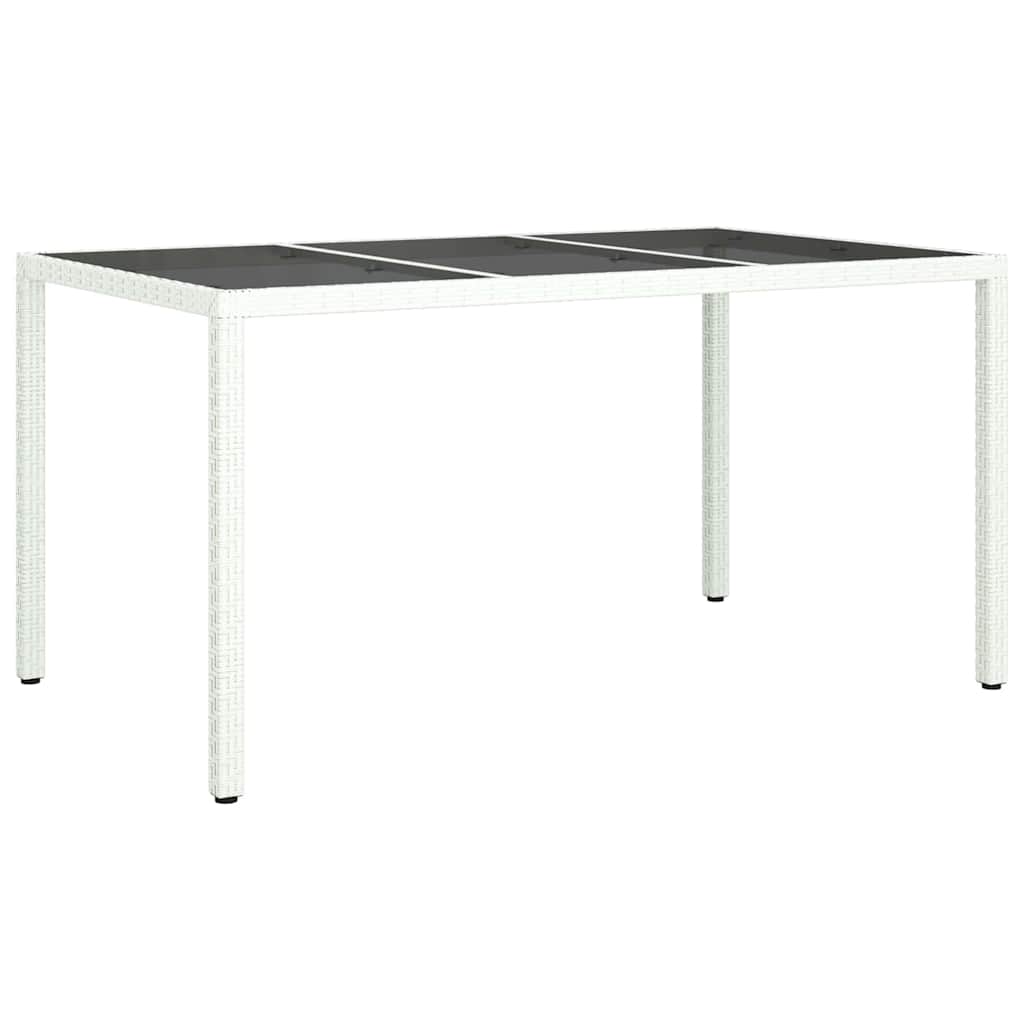 Garten-Eßtisch Weiß 150 x 90 x 75 cm Poly Rattan