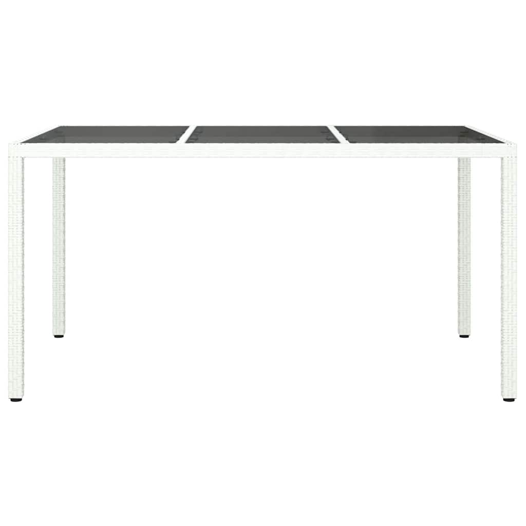 Garten-Eßtisch Weiß 150 x 90 x 75 cm Poly Rattan