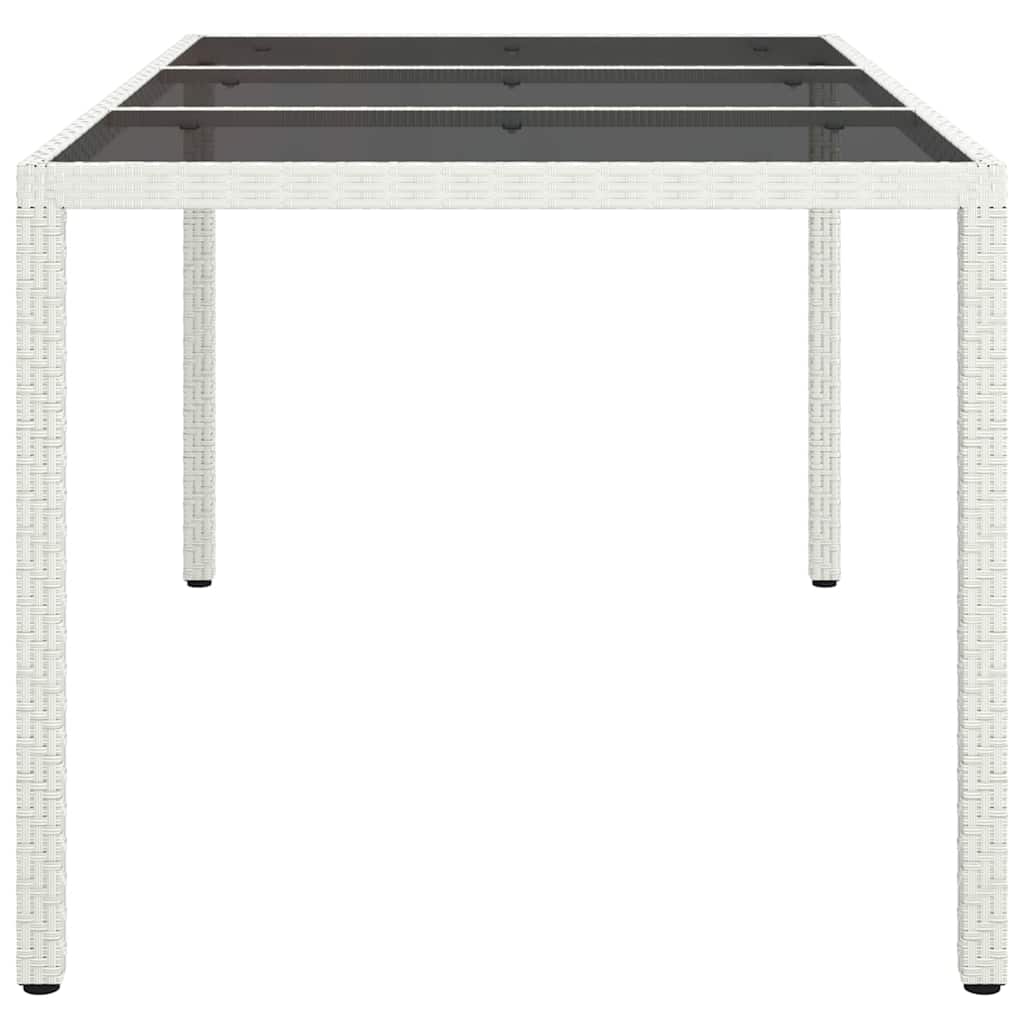 Garten-Eßtisch Weiß 150 x 90 x 75 cm Poly Rattan