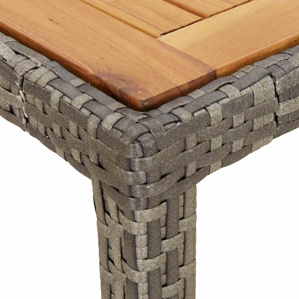 Garten-Eßtisch Grau 150 x 90 x 75 cm Poly Rattan