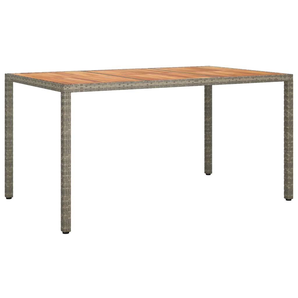 Garten-Eßtisch Grau 150 x 90 x 75 cm Poly Rattan