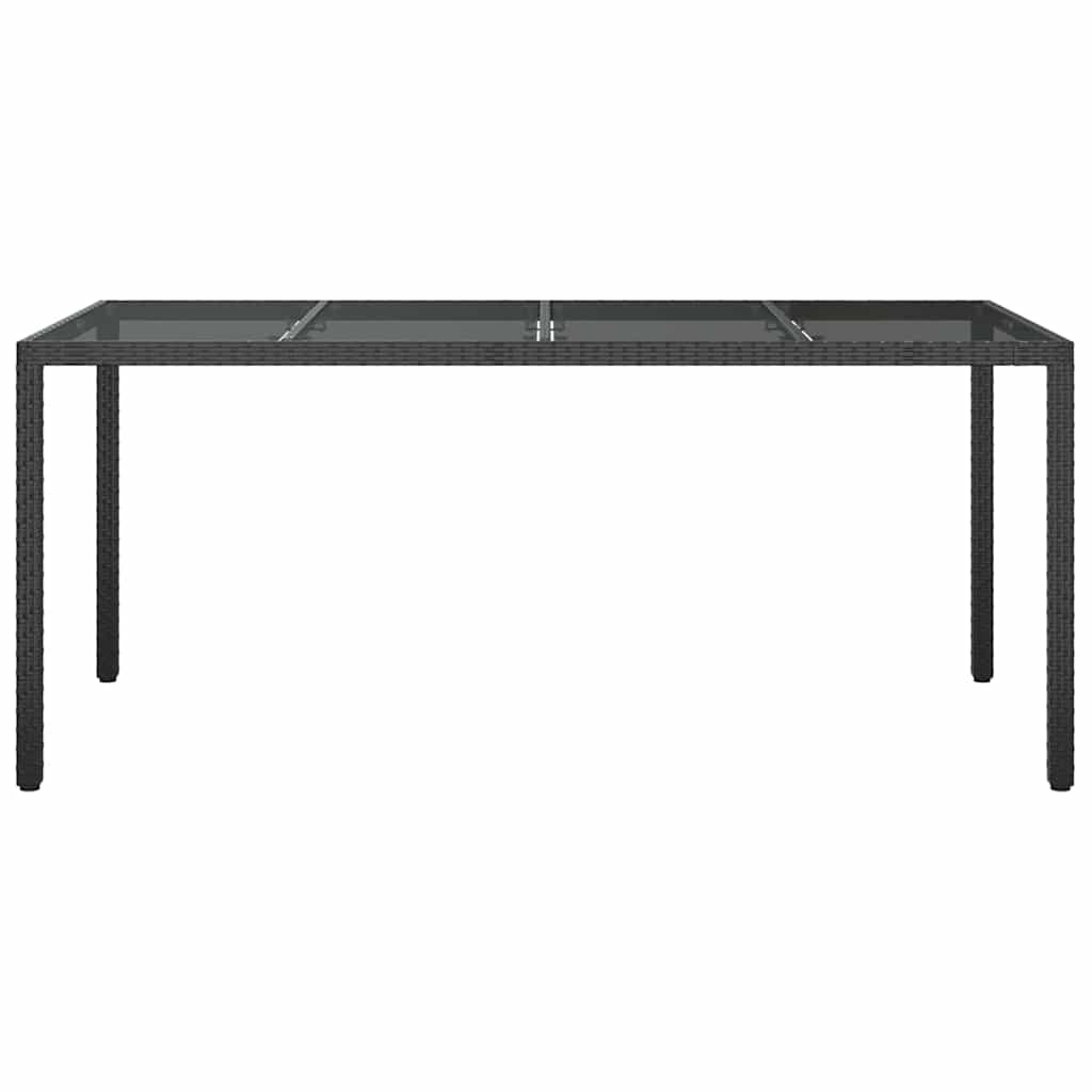 Garten-Eßtisch Schwarz 190 x 90 x 75 cm Poly Rattan