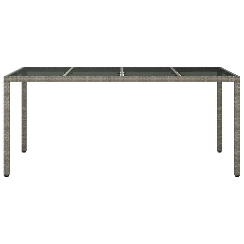 Garten-Eßtisch Grau 190 x 90 x 75 cm Poly Rattan