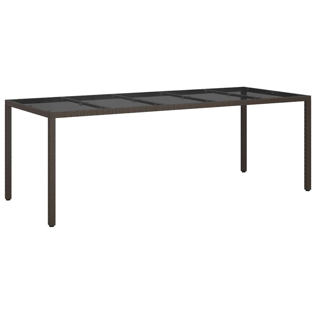 Garten-Eßtisch Braun 250 x 100 x 75 cm Poly Rattan