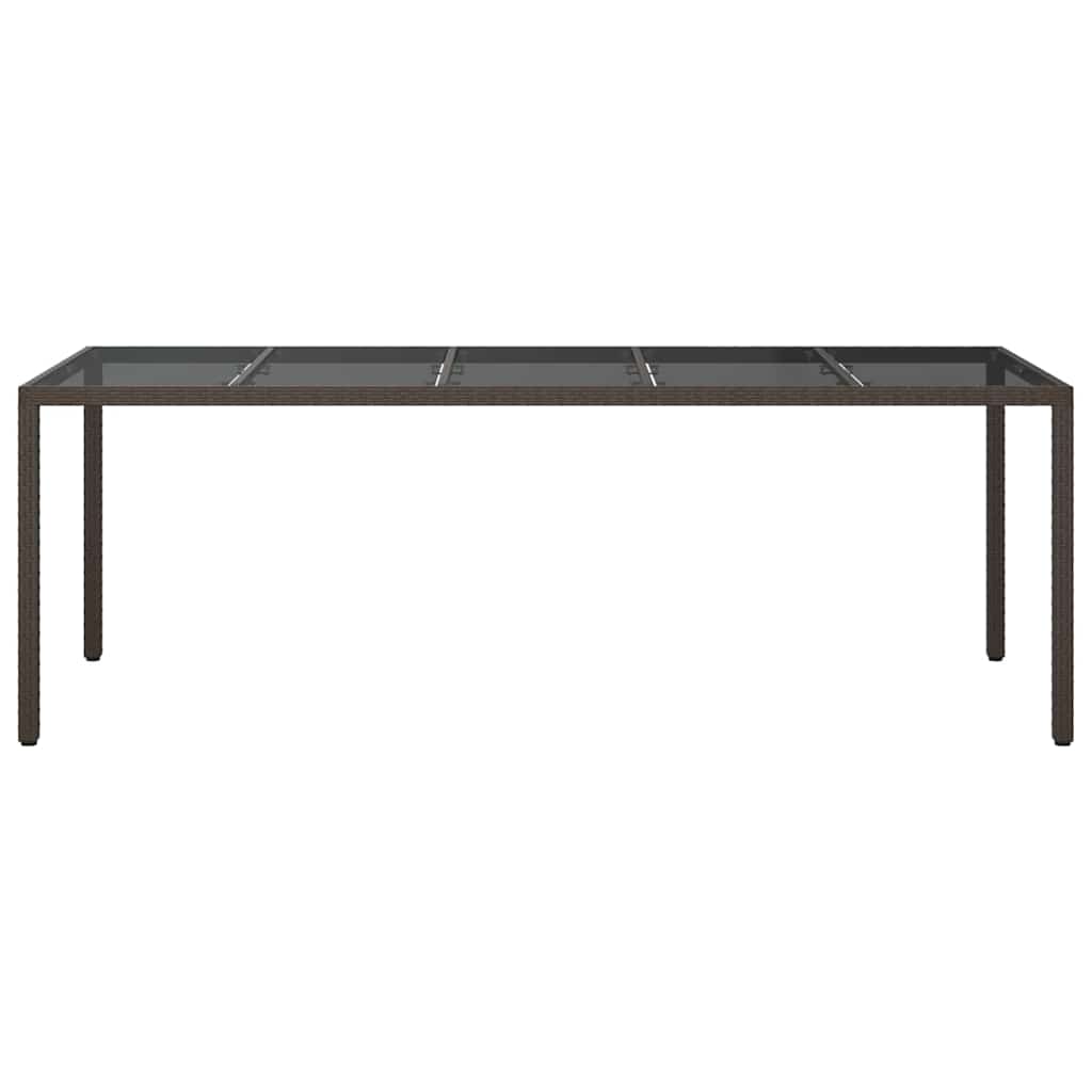 Garten-Eßtisch Braun 250 x 100 x 75 cm Poly Rattan