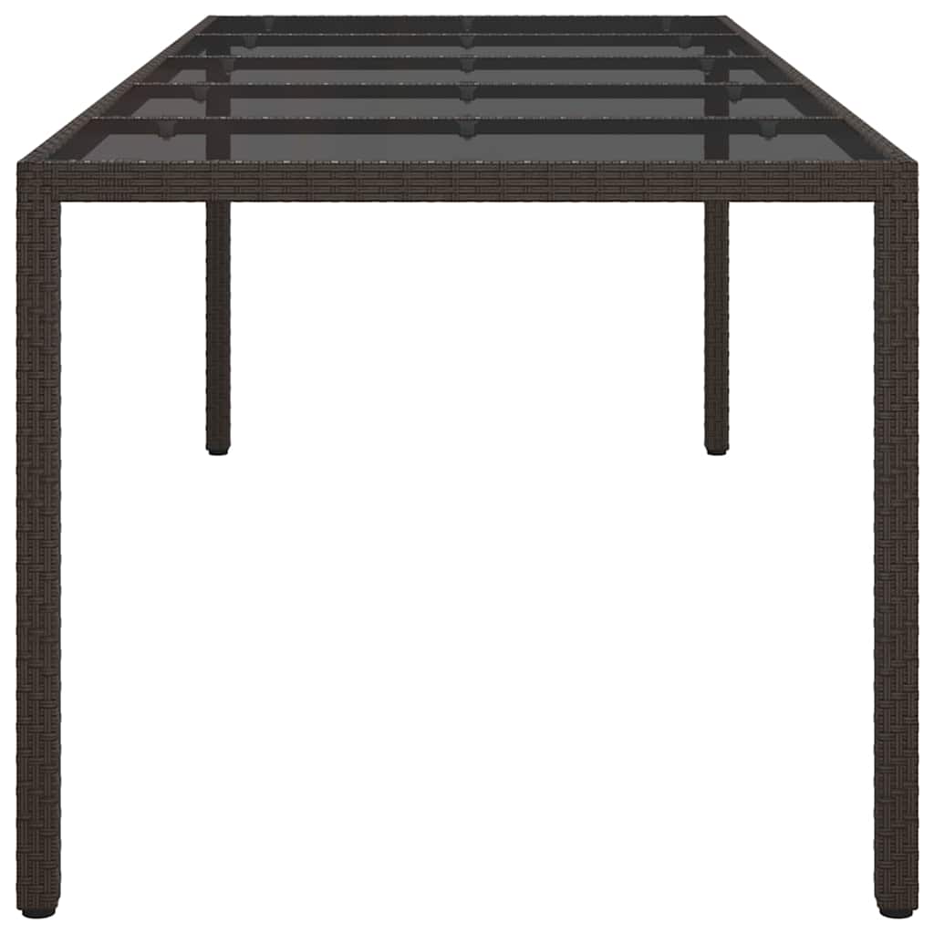 Garten-Eßtisch Braun 250 x 100 x 75 cm Poly Rattan