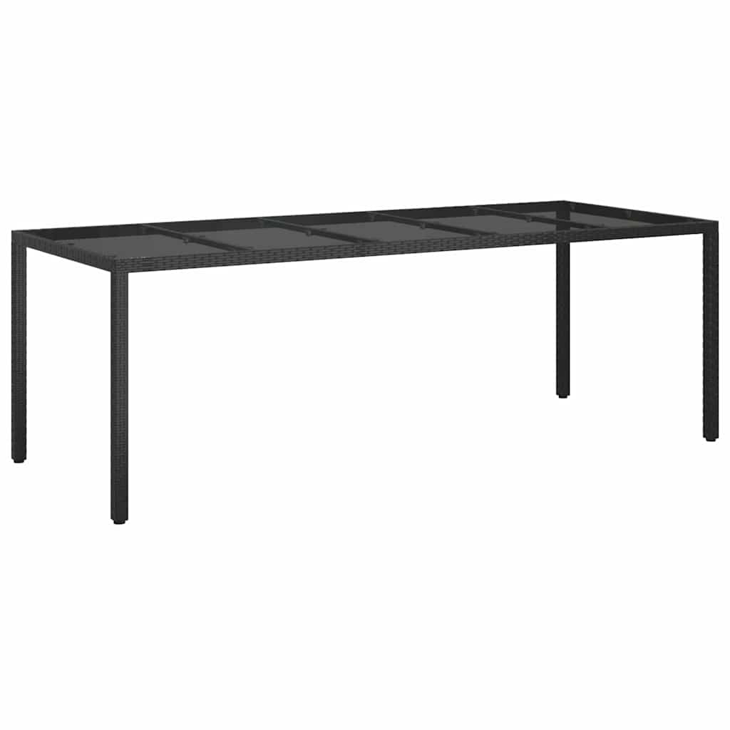 Garten-Eßtisch Reines Schwarz 250 x 100 x 75 cm Poly Rattan