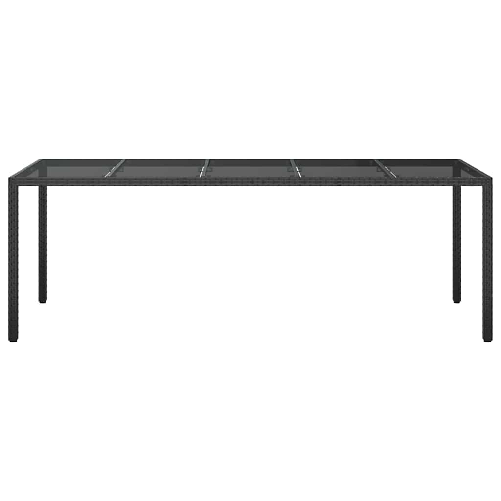 Garten-Eßtisch Reines Schwarz 250 x 100 x 75 cm Poly Rattan
