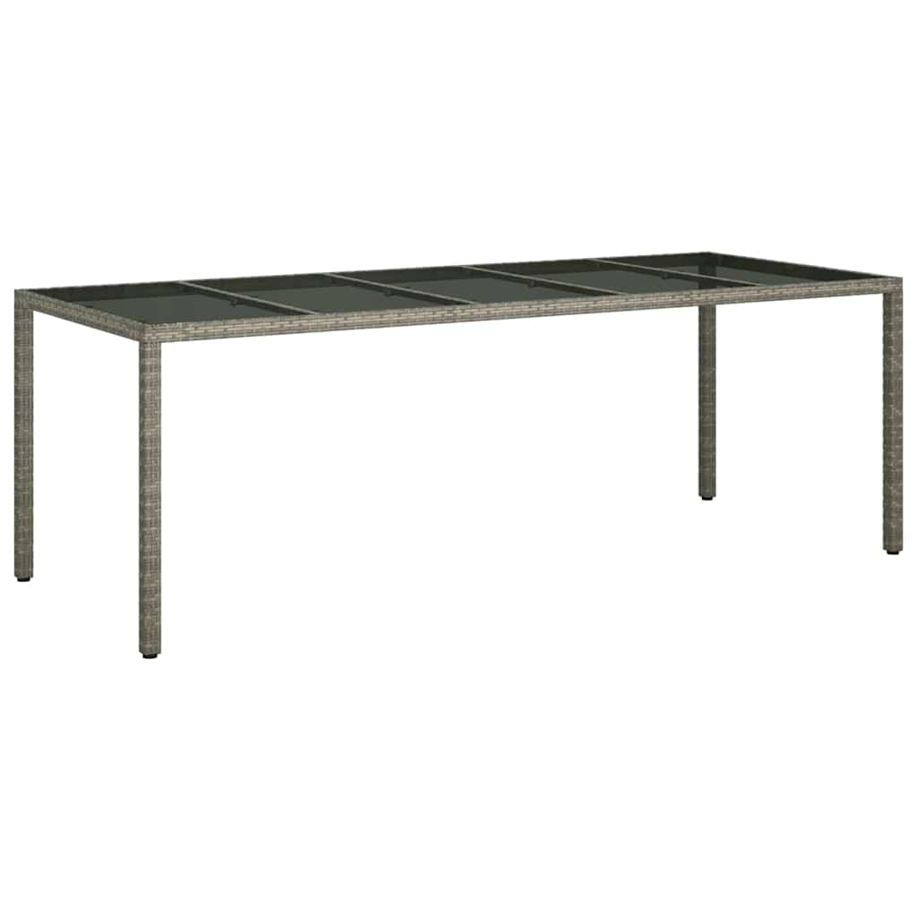 Garten-Eßtisch Grau 250 x 100 x 75 cm Poly Rattan