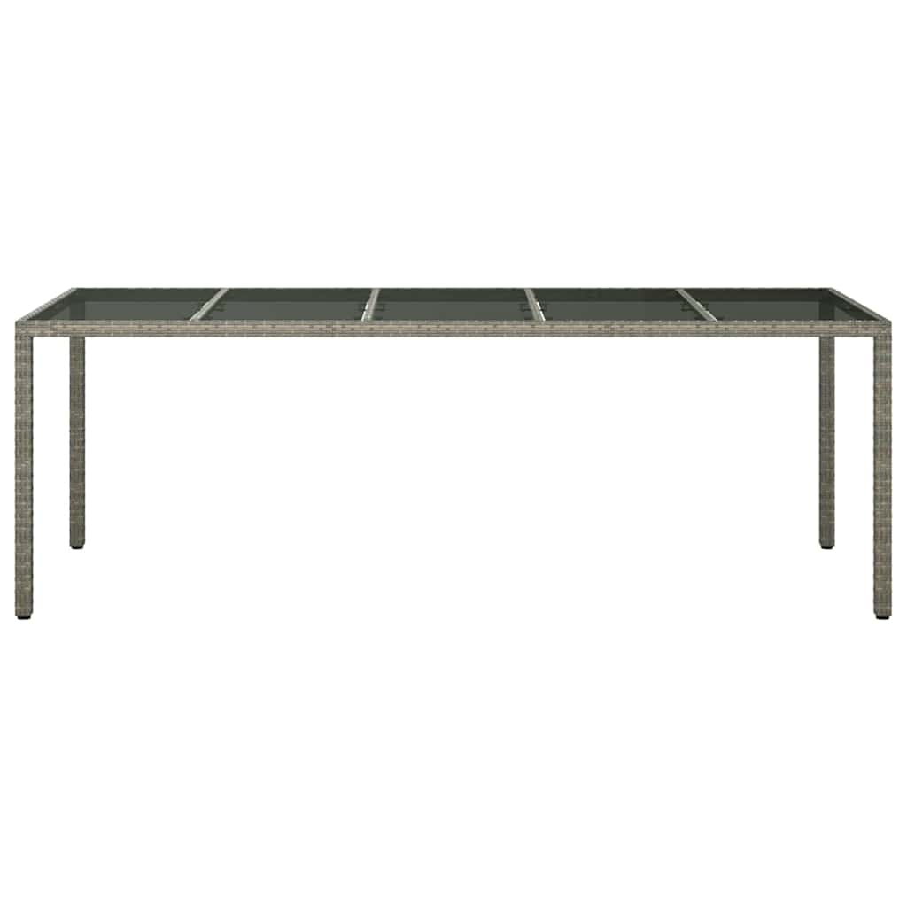 Garten-Eßtisch Grau 250 x 100 x 75 cm Poly Rattan