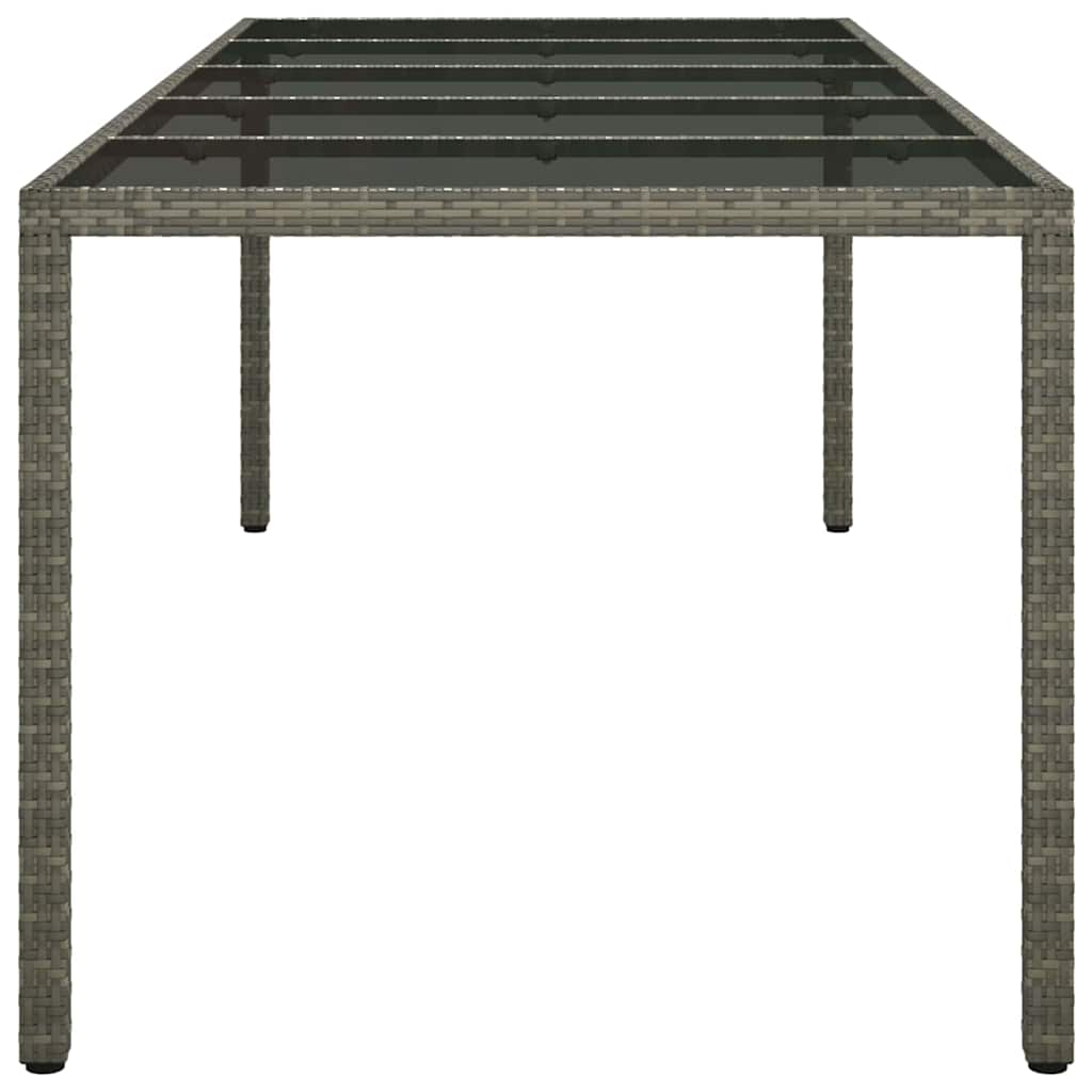 Garten-Eßtisch Grau 250 x 100 x 75 cm Poly Rattan