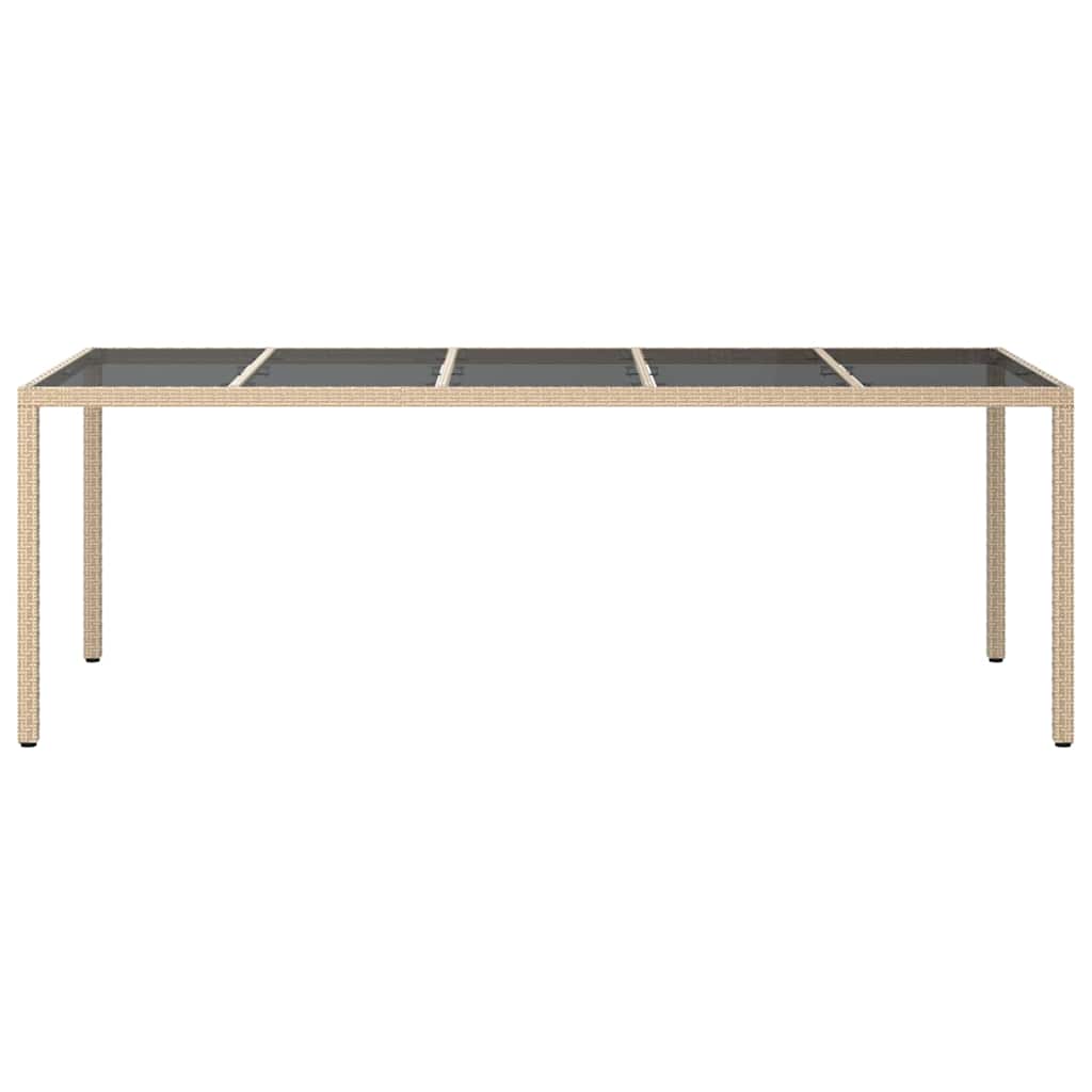 Garten-Eßtisch Beige 250 x 100 x 75 cm Poly Rattan