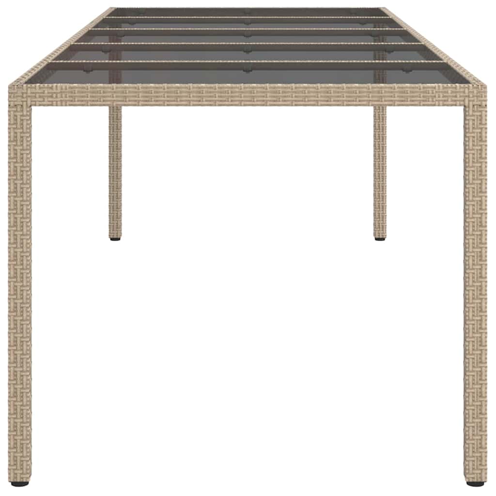 Garten-Eßtisch Beige 250 x 100 x 75 cm Poly Rattan