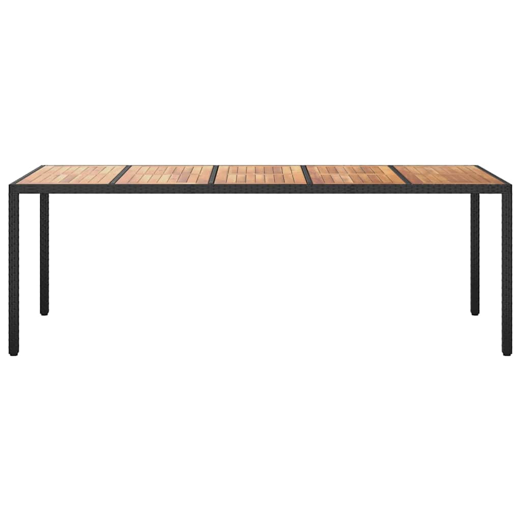 Garten-Eßtisch Schwarz 250 x 100 x 75 cm Poly Rattan
