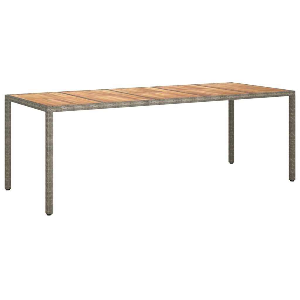 Garten-Eßtisch Grau 250 x 100 x 75 cm Poly Rattan