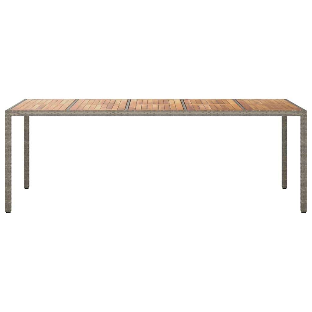 Garten-Eßtisch Grau 250 x 100 x 75 cm Poly Rattan