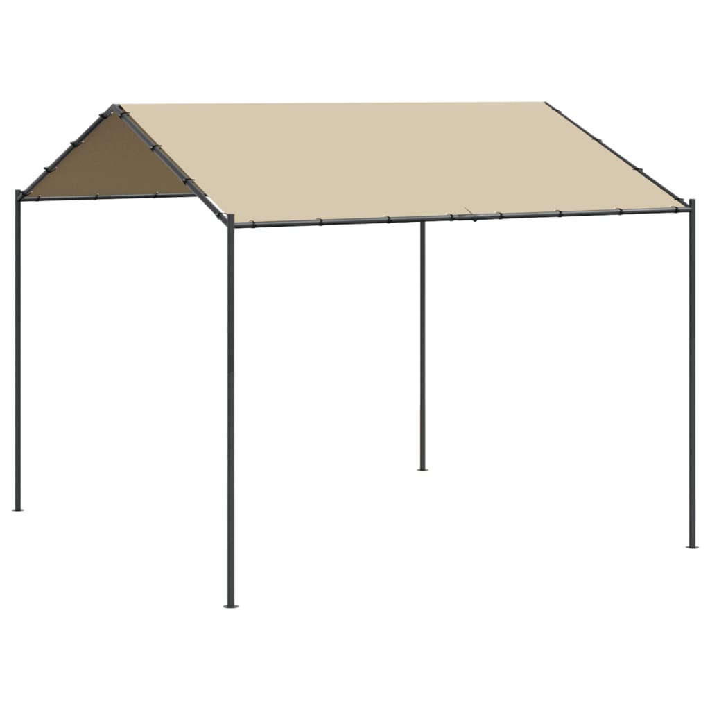Garden gazebo beige 3x3 m steel and fabric