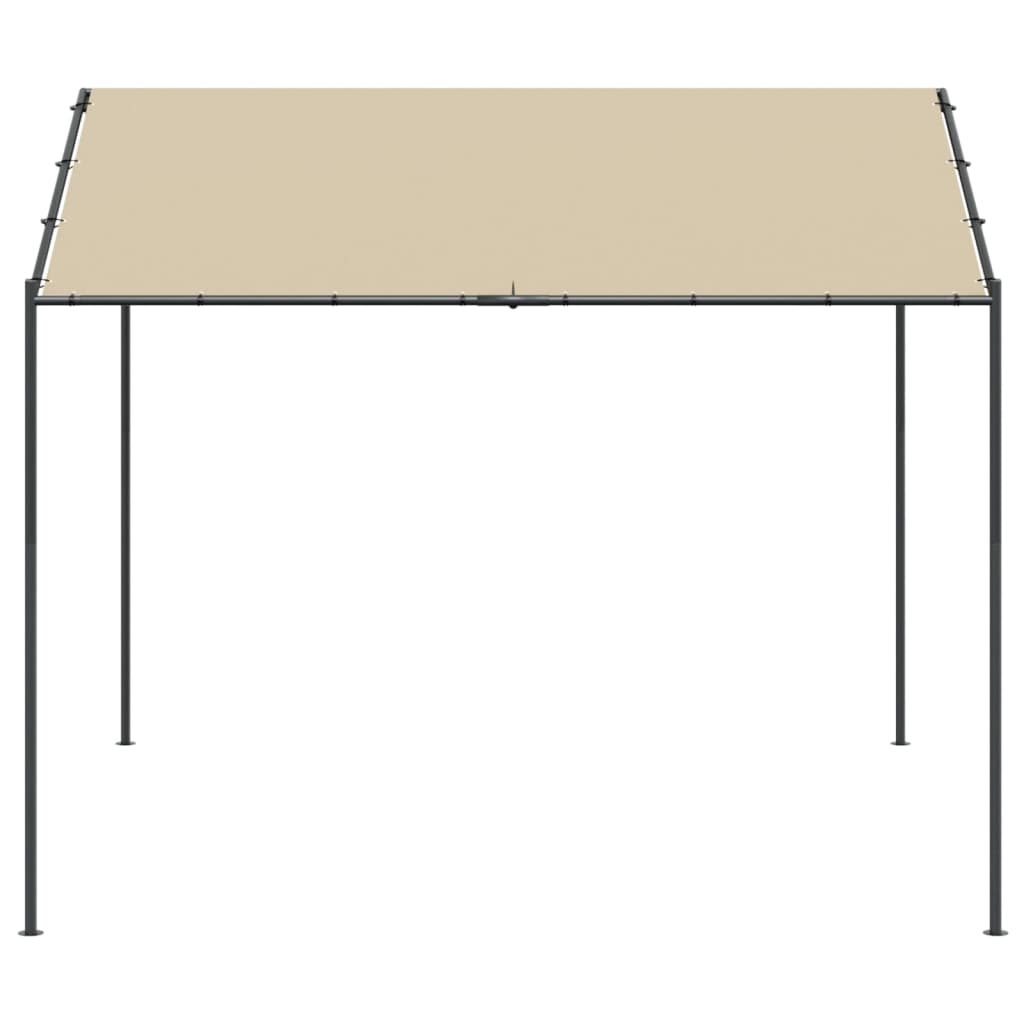 Garden gazebo beige 3x3 m steel and fabric