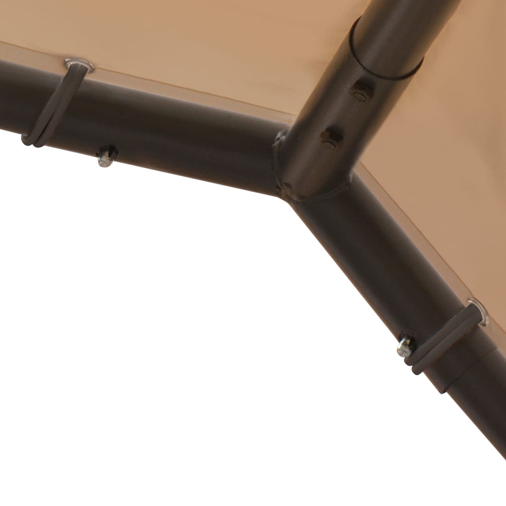 Garden gazebo beige 3x3 m steel and fabric