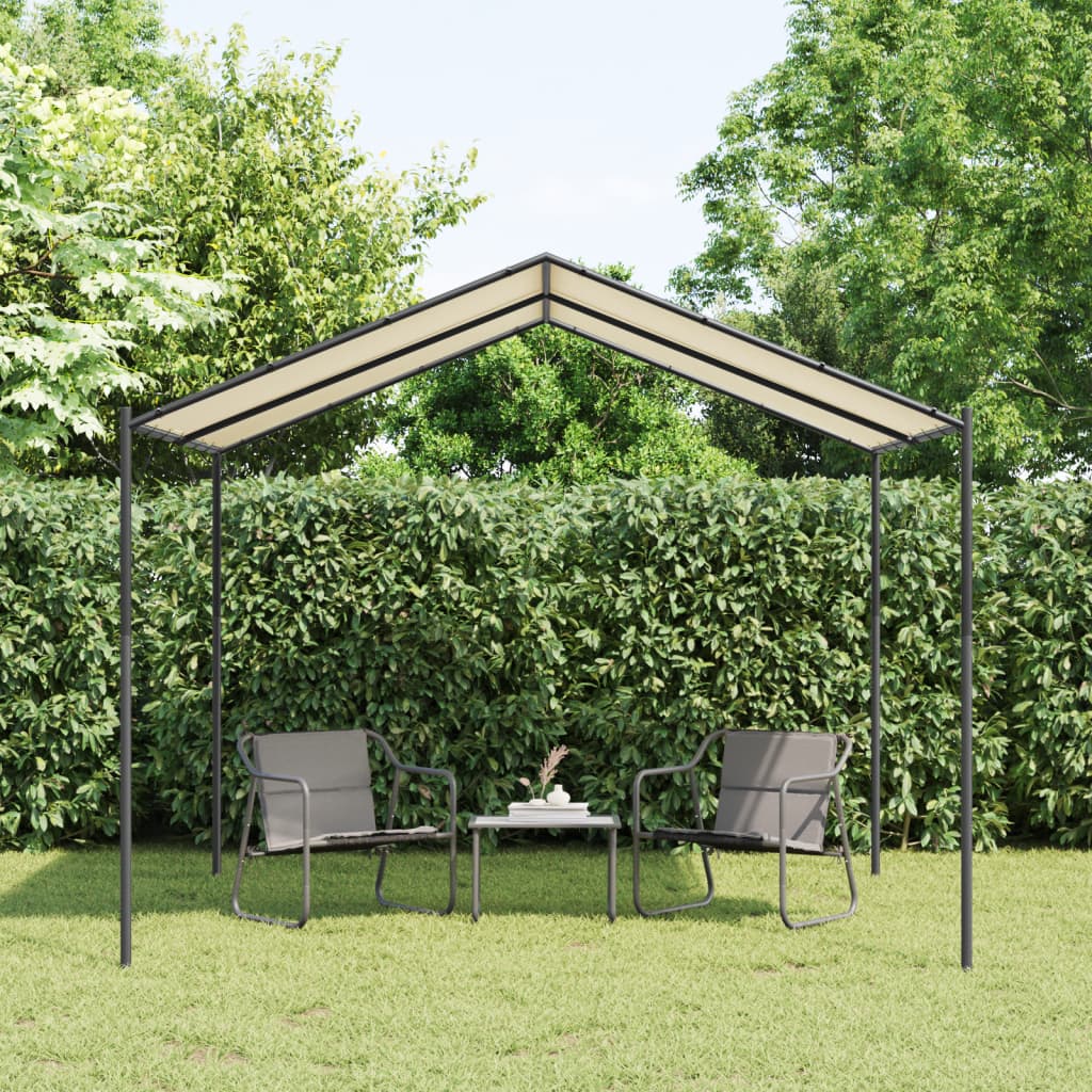Garden gazebo beige 3x3 m steel and fabric