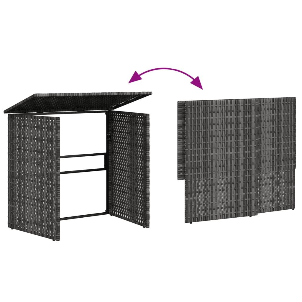 Canapé de jardin en L avec table et coussins en polyrotin gris