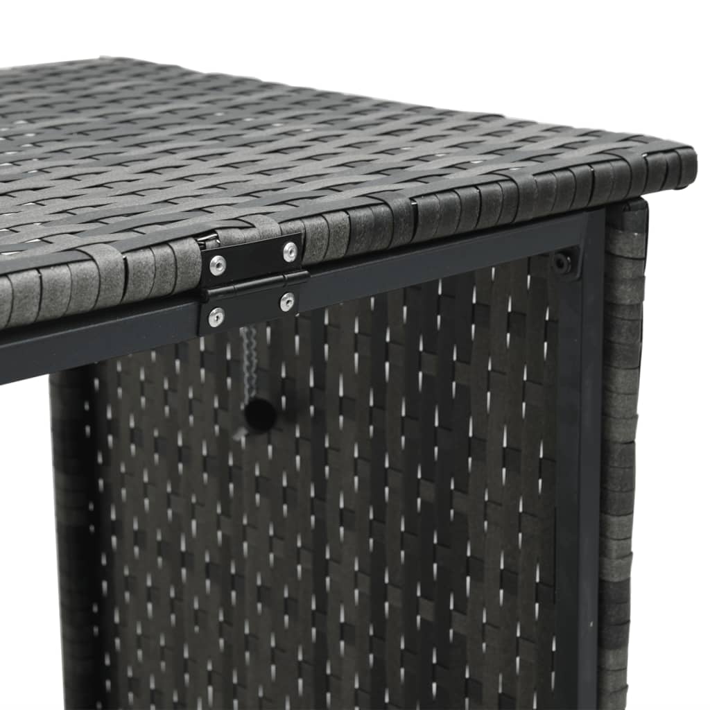 Canapé de jardin en L avec table et coussins en polyrotin gris