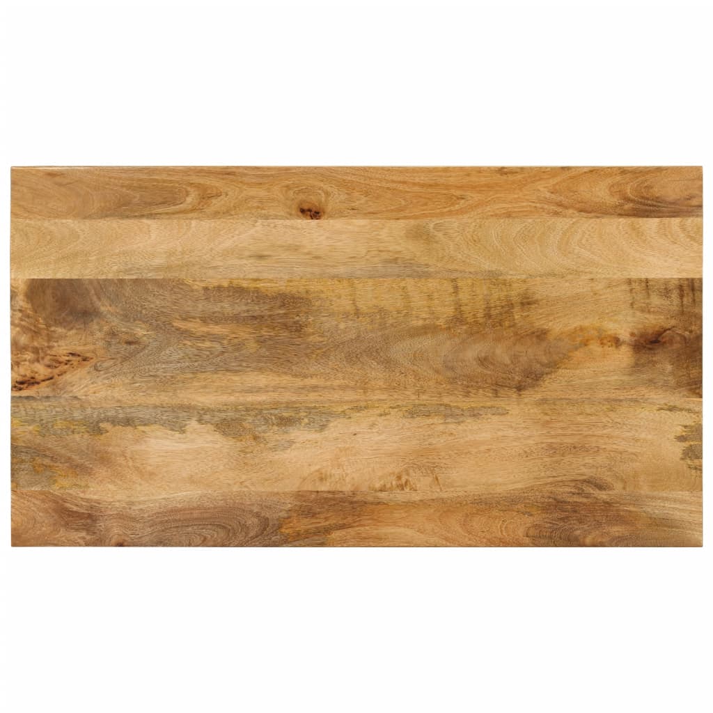Table basse avec étagère 100x55x38 cm en bois de manguier massif et acier