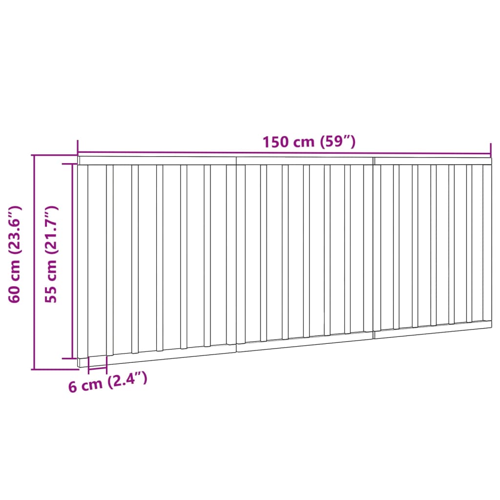 3-tlg. Hundetor Faltbar Weiß 150 cm Pappelholz