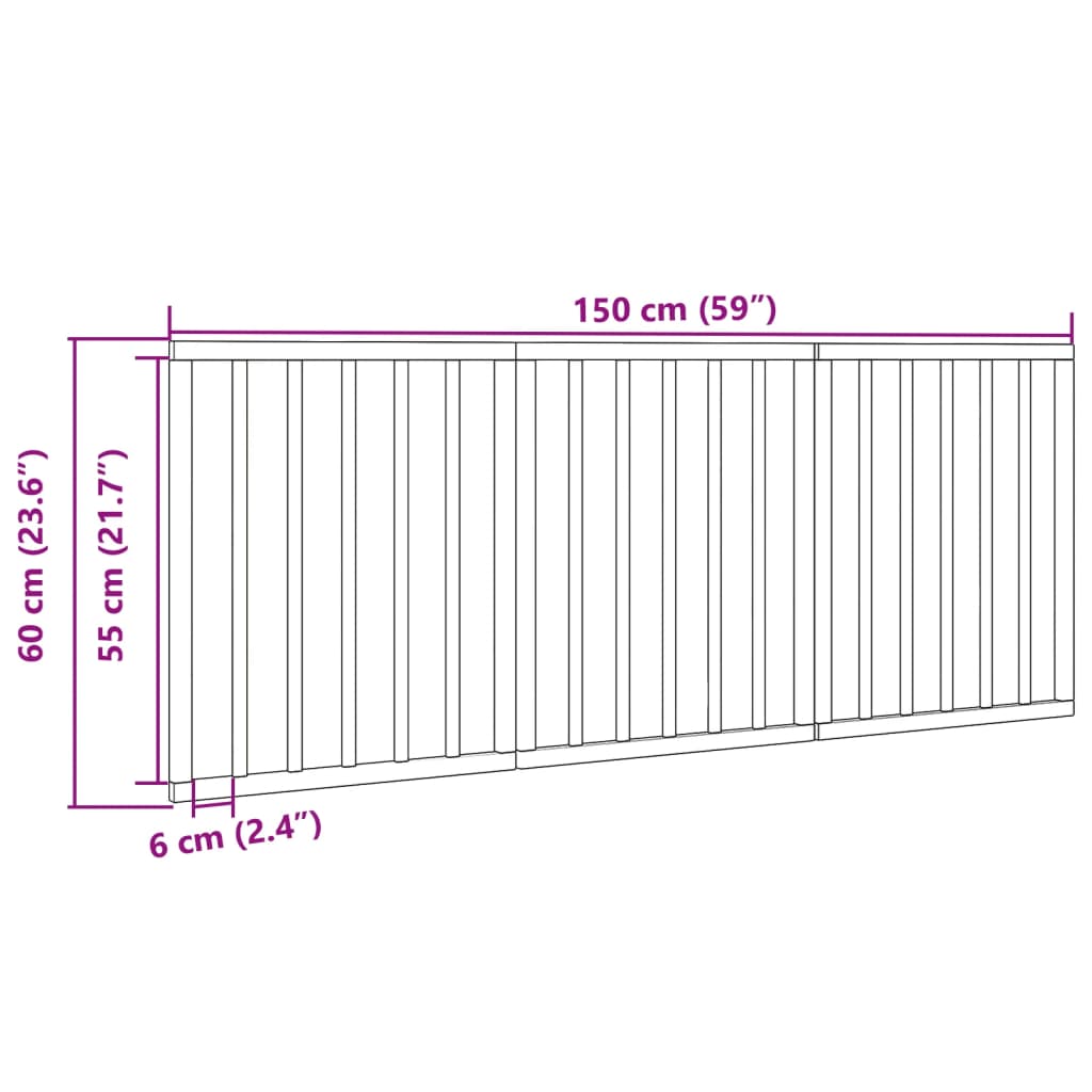 3-tlg. Hundetor Faltbar Schwarz 150 cm Pappelholz