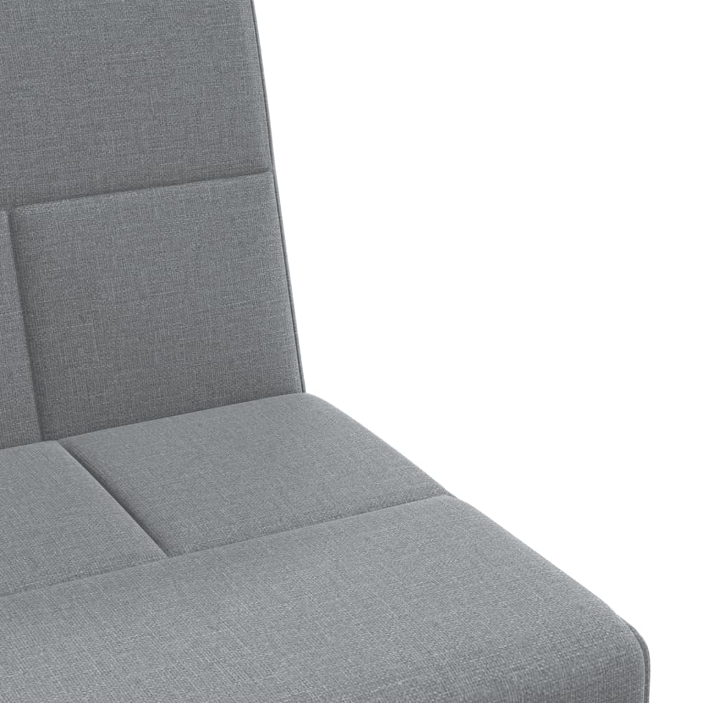 Canapé-lit avec porte-gobelets en tissu gris clair