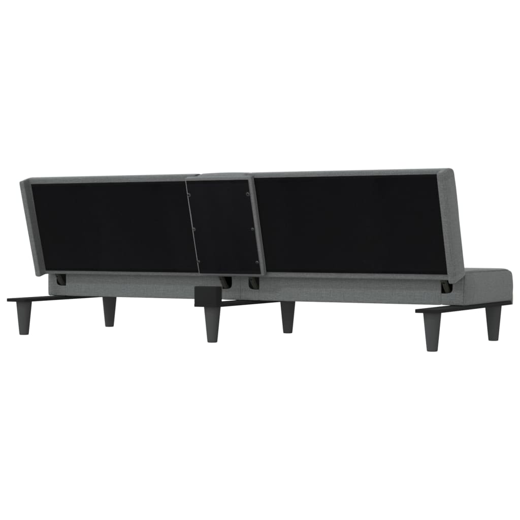 Canapé-lit avec porte-gobelets en tissu gris foncé