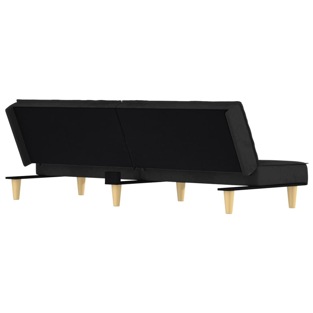 Canapé-lit en tissu noir