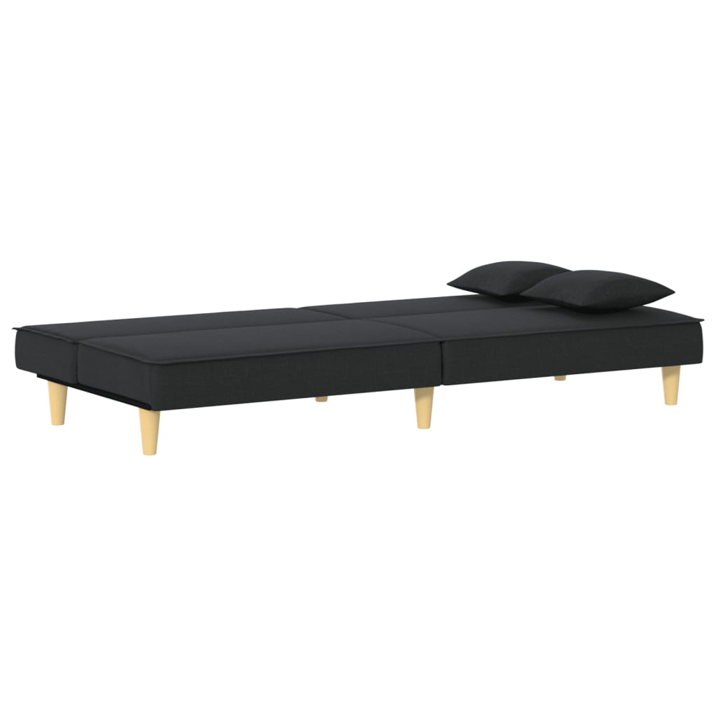 Canapé-lit en tissu noir