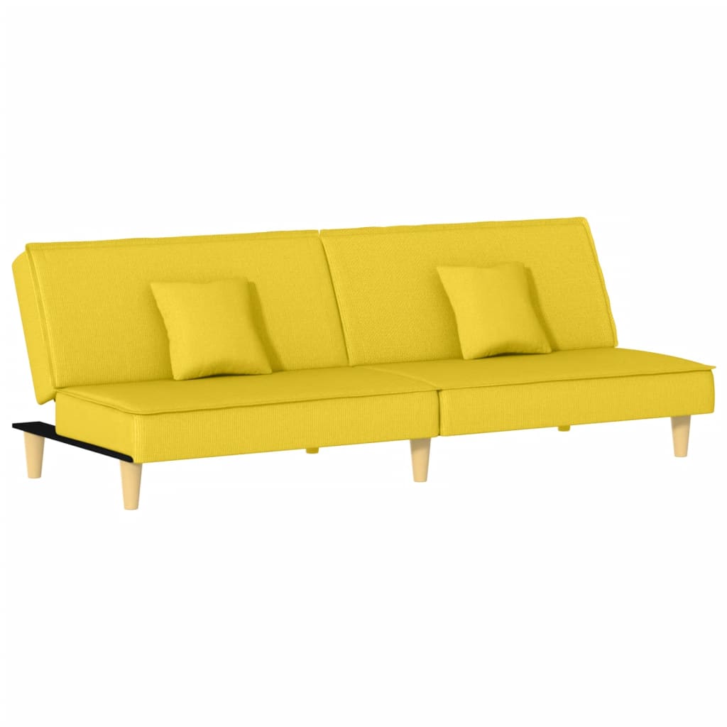 Canapé-lit en tissu jaune clair