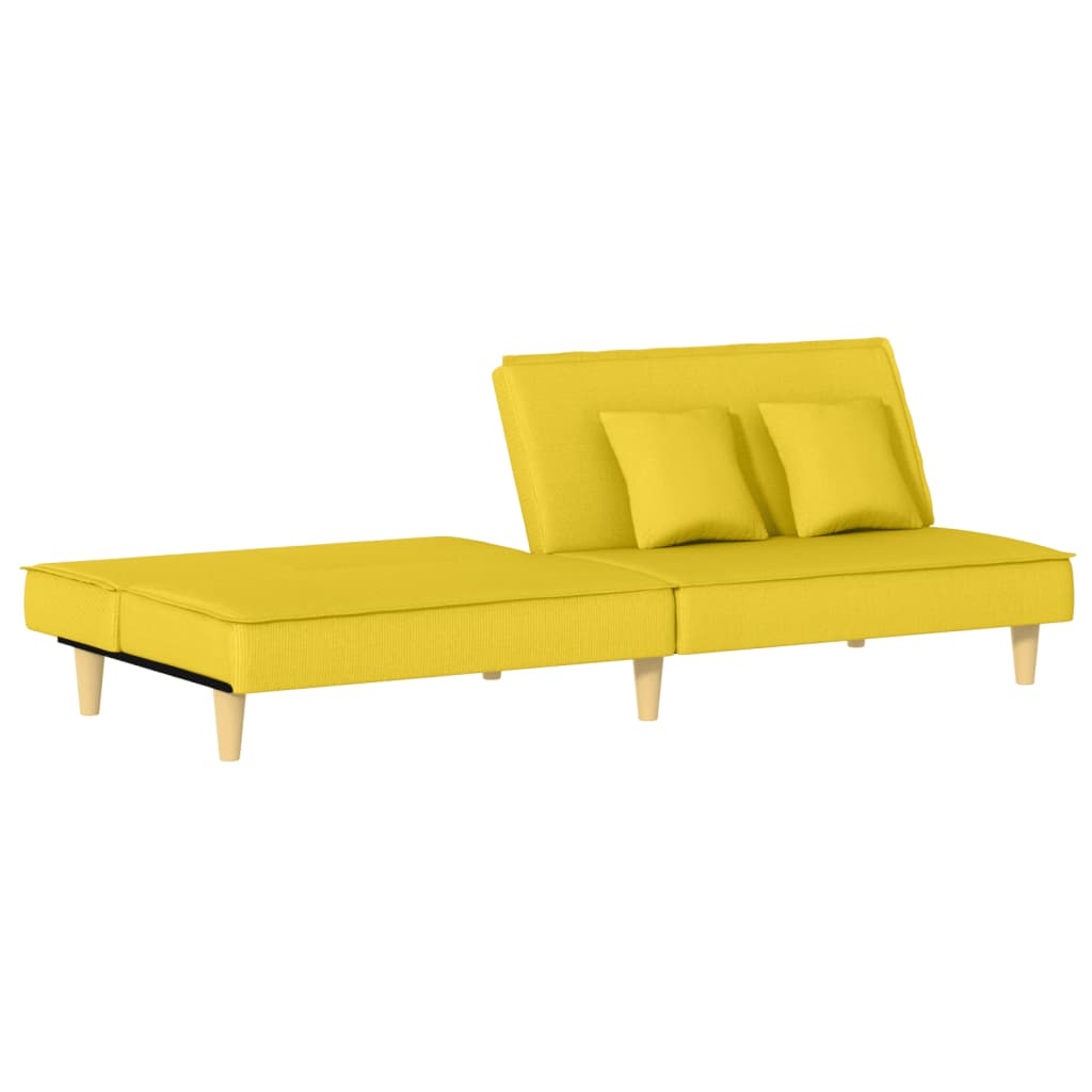 Canapé-lit en tissu jaune clair