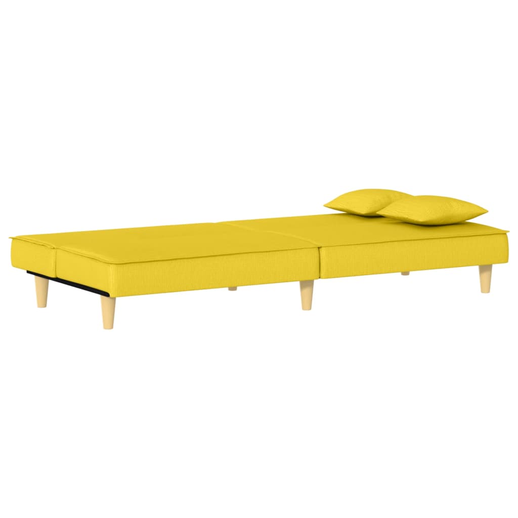 Canapé-lit en tissu jaune clair