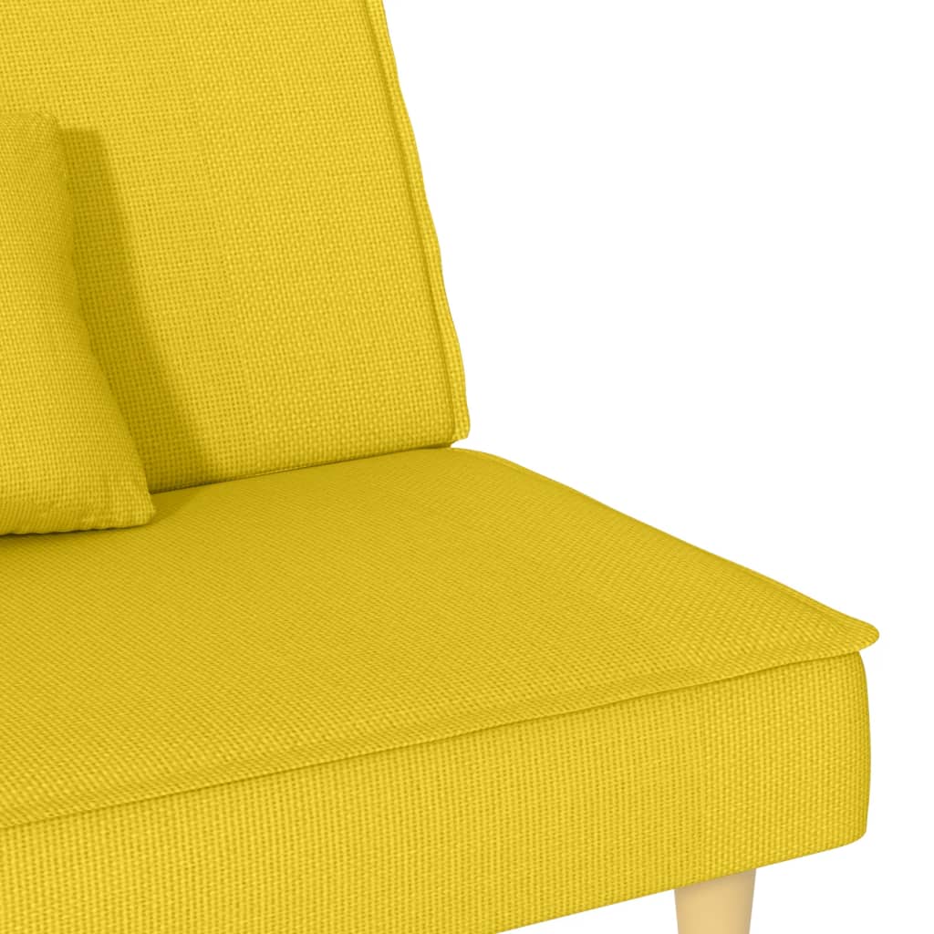 Canapé-lit en tissu jaune clair