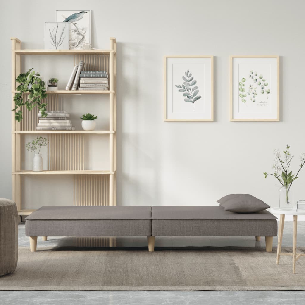 Canapé-lit en tissu taupe