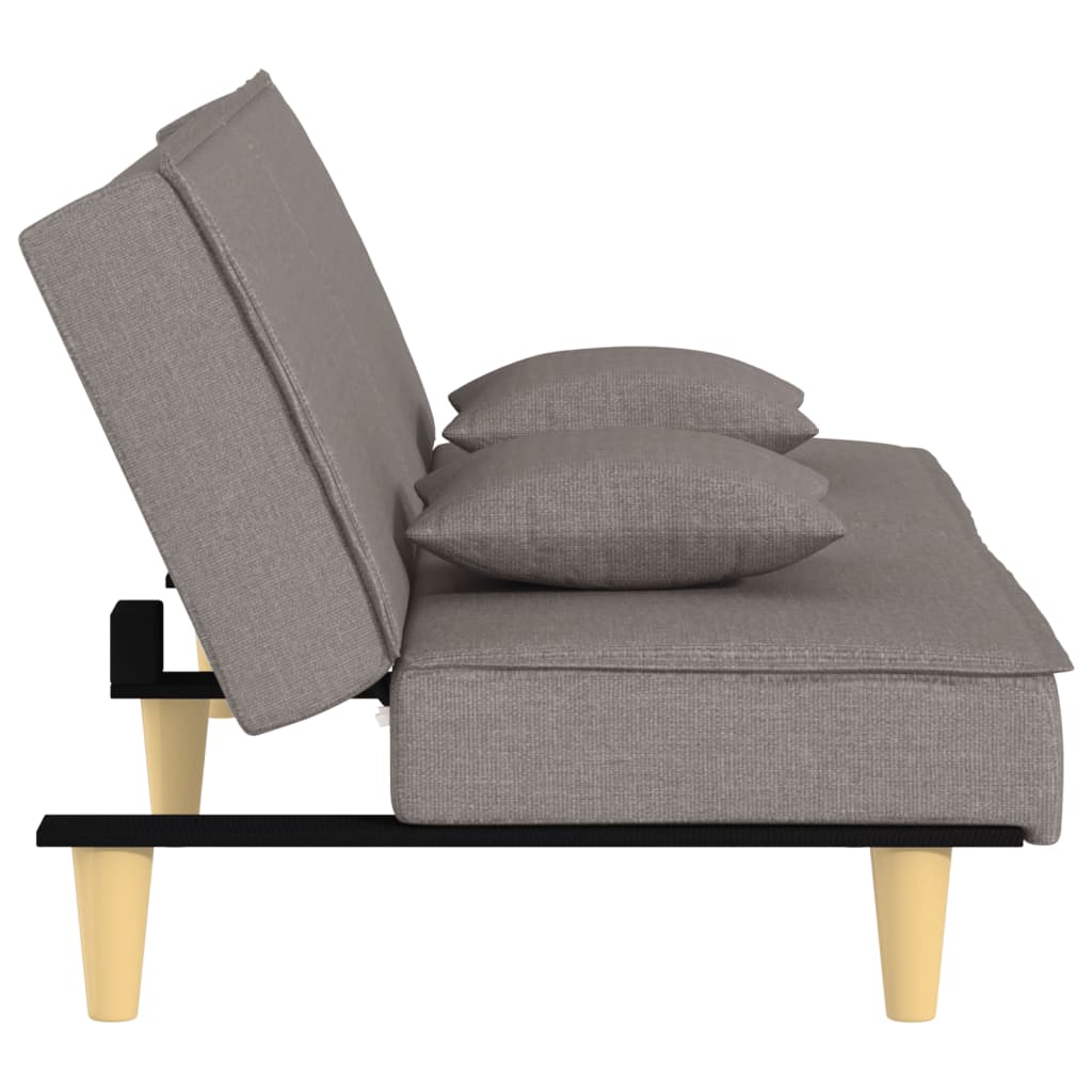 Canapé-lit en tissu taupe