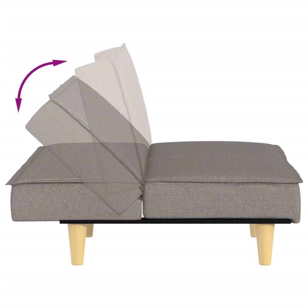 Canapé-lit en tissu taupe