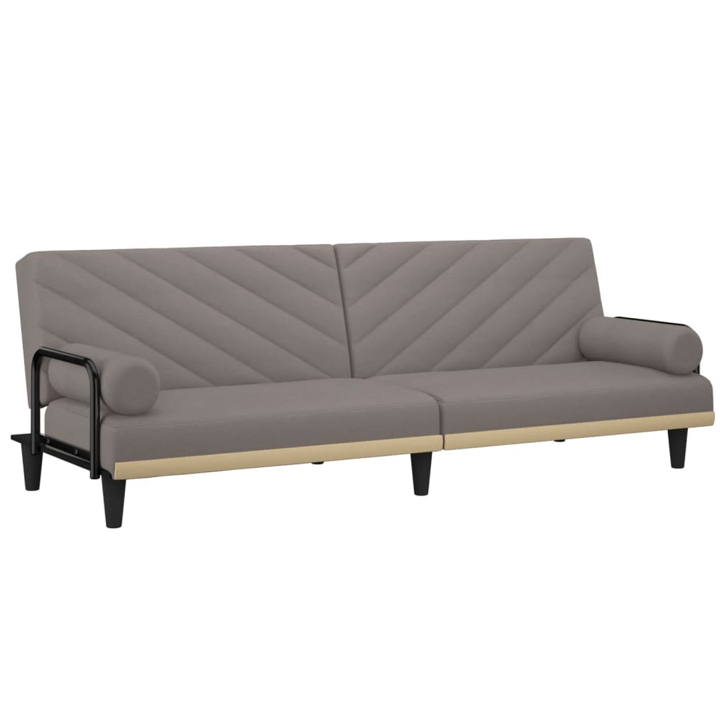Canapé-lit avec accoudoirs en tissu taupe