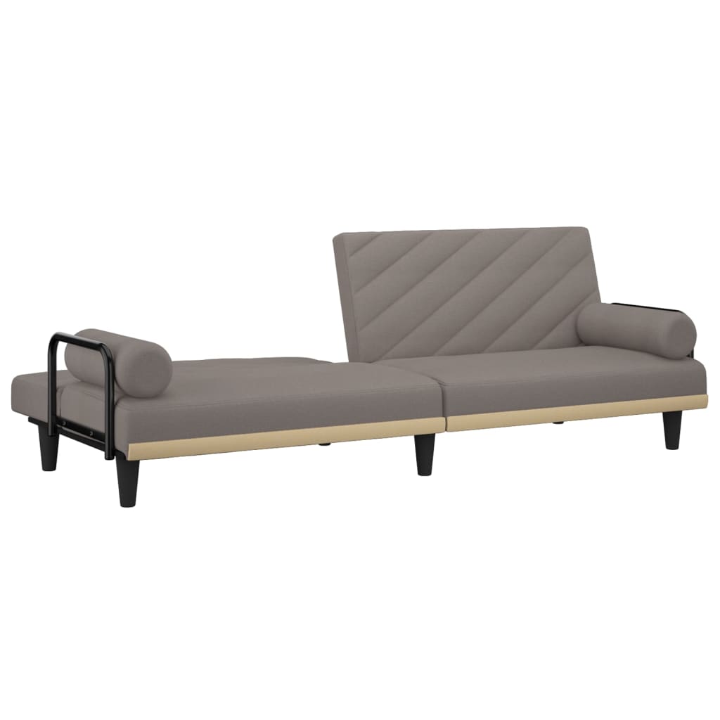 Canapé-lit avec accoudoirs en tissu taupe