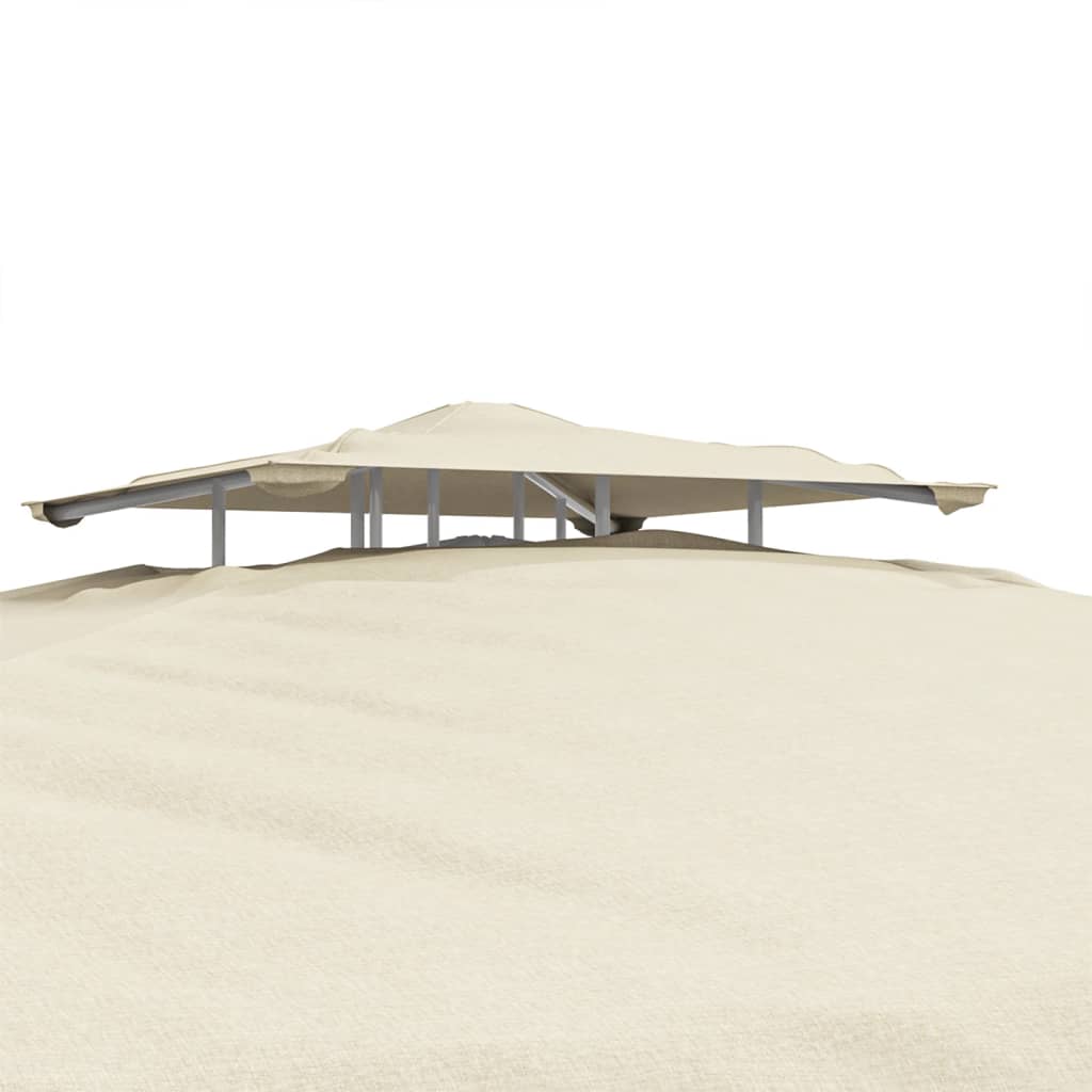Pavillon mit Doppeldach Creme 3x3x2,68 m Stoff