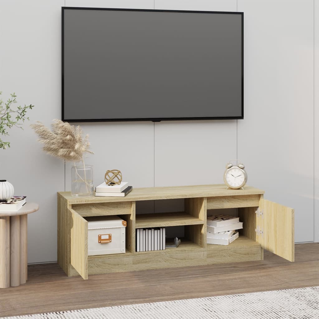 Meuble TV avec porte chêne Sonoma 102x30x36 cm