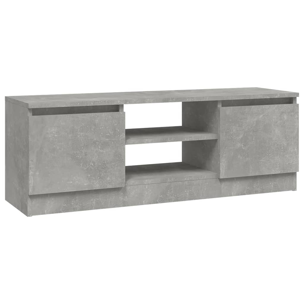 Meuble TV avec porte gris béton 102x30x36 cm