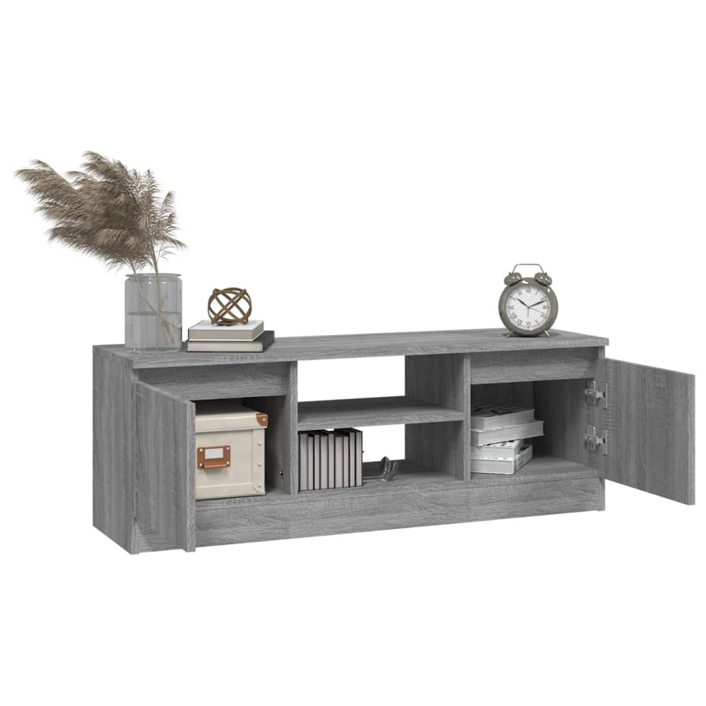 Meuble TV avec porte Gris Sonoma 102x30x36 cm