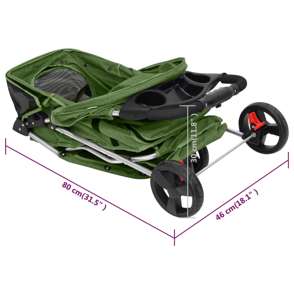 Hundewagen Faltbar Grün 80x46x98 cm Oxford-Gewebe
