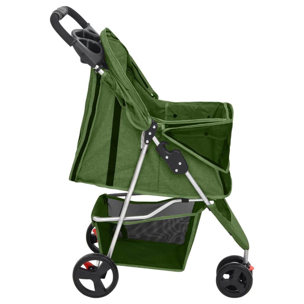 Poussette pliable pour chien verte 80 x 46 x 98 cm en tissu Oxford