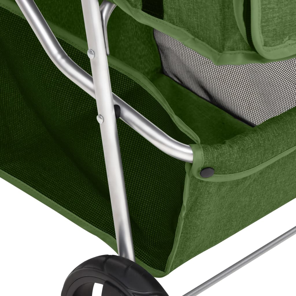 Poussette pliable pour chien verte 80 x 46 x 98 cm en tissu Oxford