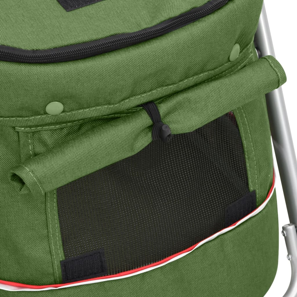 Chariot pliable pour chien vert 100 x 49 x 96 cm en tissu lin